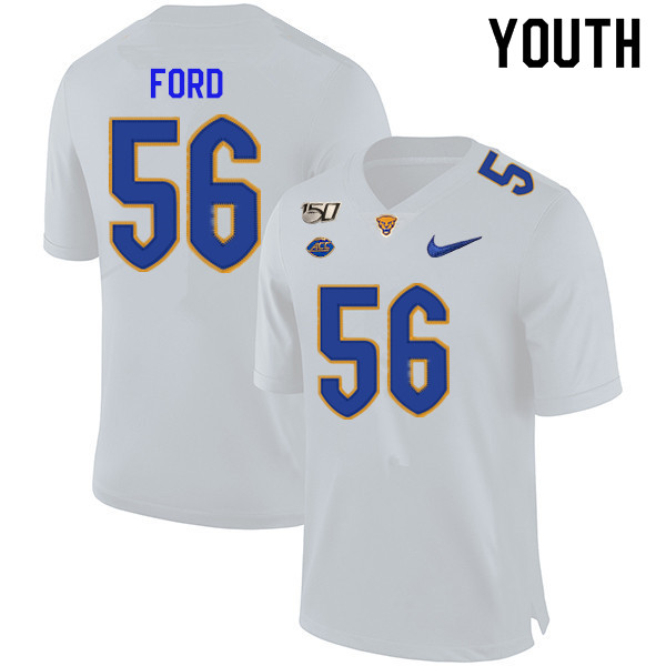 2019 Youth #56 Brandon Ford Pitt Panthers College Football Jerseys Sale-White